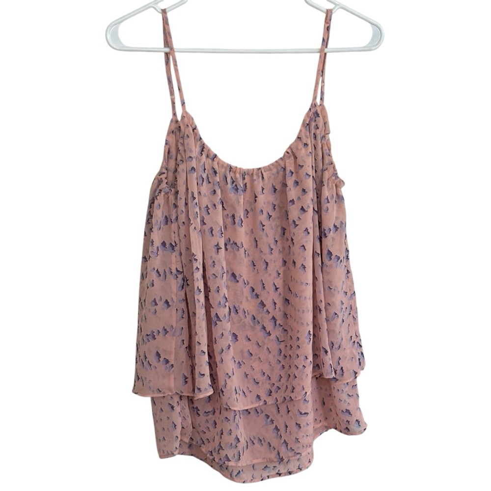 COLLECTIVE CONCEPTS Pink Tiered Sleeveless Blouse Women’s Size Medium